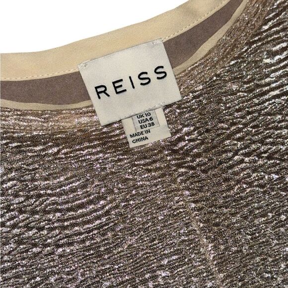 Women’s REISS Abellia Metallic Silver Ruched Bodycon MINI Dress size 6 - Picture 6 of 10